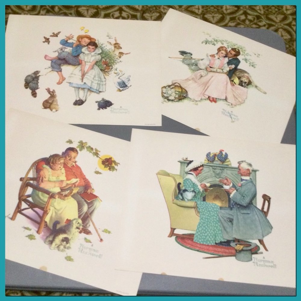 Vtg N Rockwell Print Set